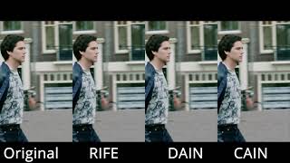 RIFE vs DAIN vs CAIN  Frame Interpolation Comparison Clips [upl. by Rellek618]