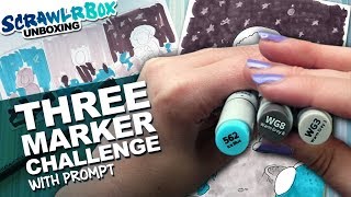 3 MARKER CHALLENGE  RealTime Scrawlrbox Unboxing  DrawingWiffWaffles [upl. by Nonarb]