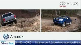 Volkswagen Amarok vs Toyota Hilux comparison  NRMA car review [upl. by Aiyekal]