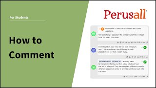 How to Comment in Perusall  Students [upl. by Timrek]