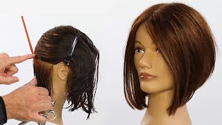 Basic ALine Triangular Bob Haircut Tutorial [upl. by Imled]