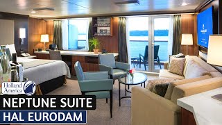 HAL Eurodam  Neptune Suite Walkthrough Tour amp Review 4K  Holland America Cruise Line [upl. by Sarat]