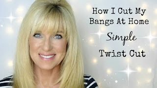 How I Cut My Bangs At Home Simple Twist Cut [upl. by Shae]