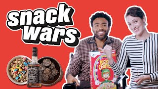 Donald Glover amp Phoebe WallerBridge Eat American and UK Snacks  Snack Wars [upl. by Lunseth]