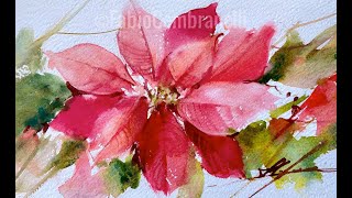 WatercolorAquarela Demo  Poinsettia II [upl. by Nahgiem]