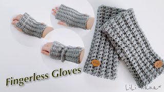 【かぎ針編み】簡単ハンドウォーマーの編み方♪Crochet Fingerless Gloves [upl. by Rodgiva]