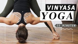 Yoga Vinyasa Flow  Ashtanga inspiriert  dynamisch amp kraftvoll  15 Minuten Mittelstufe [upl. by Anerbes338]