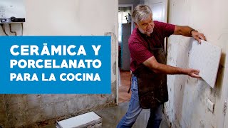 Cómo instalar cerámica y porcelanato en la cocina [upl. by Ainosal]