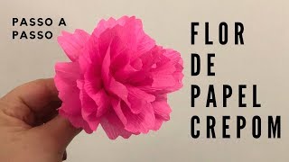 Flor de papel crepom FÁCIL [upl. by Nnairek]