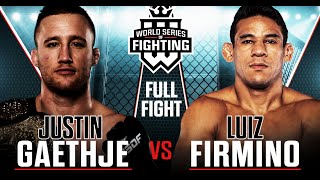 Full Fight  Justin Gaethje vs Luiz Firmino Lightweight Title Bout  WSOF 34 2016 [upl. by Aneleiram]