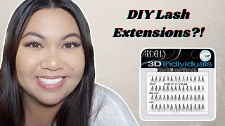 Ardell 3D Individual Lashes Try On Removal and Review  DIY Lash Extensions [upl. by Elicia]