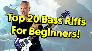 Top 20 MUST KNOW Bass Riffs For Beginners tabs amp tutorial [upl. by Thorsten]