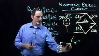 Circuits I Example with Wheatstone Bridge Unbalanced [upl. by Zennas]