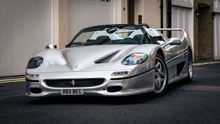 Silver Ferrari F50 STRAIGHT PIPED Sounds in London [upl. by Artemed485]