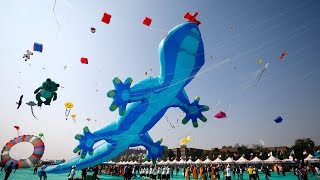 Over 45 countries participate in Indias vibrant kite festival [upl. by Salita]