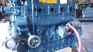 Kubota V1505 4 cylinder diesel engine cold start [upl. by Akiehsal]