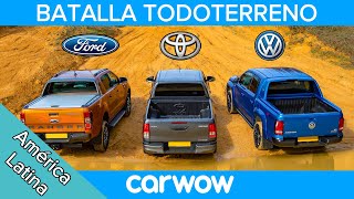 VW Amarok vs Ford Ranger vs Toyota Hilux ¡BATALLA OFFROAD [upl. by Carolina]