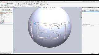 SolidWorks 2017 Tutorial Engrave 3D Text On Sphere Surface [upl. by Nimrac321]