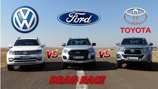 Amarok vs Ranger vs Hilux  DRAG RACE [upl. by Aneehsyt559]