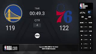 Golden State Warriors  Philadelphia 76ers  NBA on ABC Live Scoreboard [upl. by Carolee]