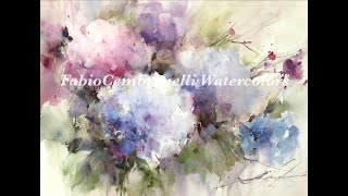 Hydrangeas CON Zoom Workshop  WatercolorAquarela  Demo [upl. by Octavia]