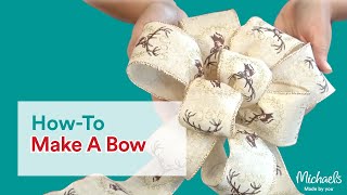 How to Make a Bow  Michaels [upl. by Einaffets]