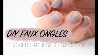 TUTO FAUX ONGLES  STICKERS ADHESIFS SANS COLLE [upl. by Detta]