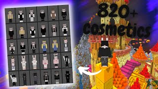 ✅ 820 COSMETICS with Custom Capes skin pack MCBE  Tutorial 119 [upl. by Rafaelita87]