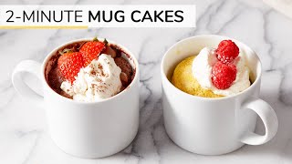 2MINUTE CHOCOLATE  VANILLA MUG CAKE RECIPES  glutenfree keto and paleo [upl. by Maurili]