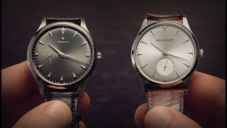 Jaeger LeCoultre vs Zenith  Ultra Thin Watches  Watchfinder amp Co [upl. by Isia]