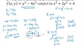 Lagrange Multipliers Practice Problems [upl. by Loresz136]