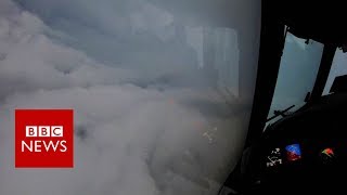 Hurricane Irma View from plane flying inside storm  BBC News [upl. by Winwaloe]