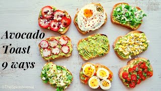 Avocado Toast Recipe 9 ways  How to make Avocado Toast [upl. by Avlem480]