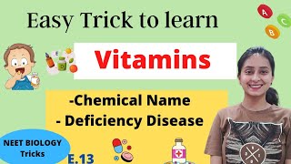 Vitamins Short trick  Deficiency Diseases  Mnemonics [upl. by Ennirac484]