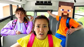 DIY Halloween Costumes on School Bus  Ellie Sparkles Show [upl. by Idner]