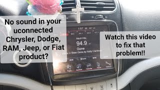 How to fix the nosound problem in your UConnect Chrysler Jeep RAM Fiat or Dodge Product [upl. by Eiramalegna502]