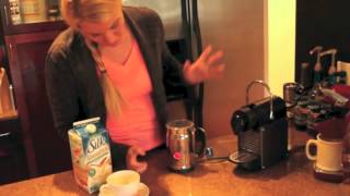 Nespresso Aeroccino Plus Frother Review Frothing Almond Milk [upl. by Ferree966]