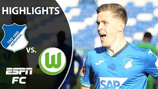 Hoffenheim overpowers Champions Leaguechasing Wolfsburg  ESPN FC Bundesliga Highlights [upl. by Felipa]