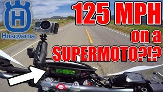 125 MPH ON A SUPERMOTO Husqvarna 701 Supermoto [upl. by Xonnel]