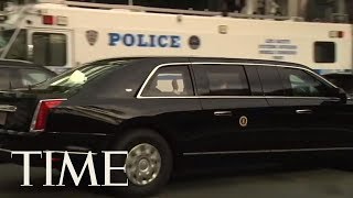 President Trumps New Presidential Limo Made Its Debut In Time For The UN  TIME [upl. by Ial]